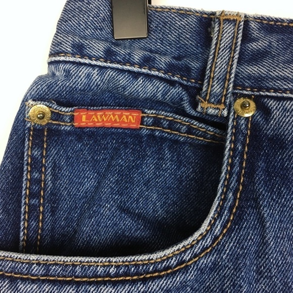 VINTAGE Jean Shorts Lawman Western High Waist Cut Offs Rodeo Cowgirl Ranch 15 - Picture 7 of 14